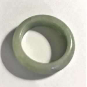 Hand Carved Vintage Natural Jade Band. US Size 8